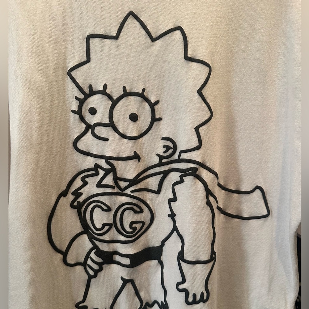 Zara x Simpsons Lisa Simpson graphic tee white short sleeve NWT large